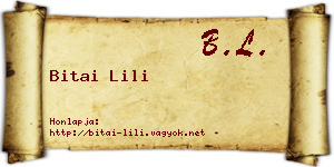 Bitai Lili névjegykártya